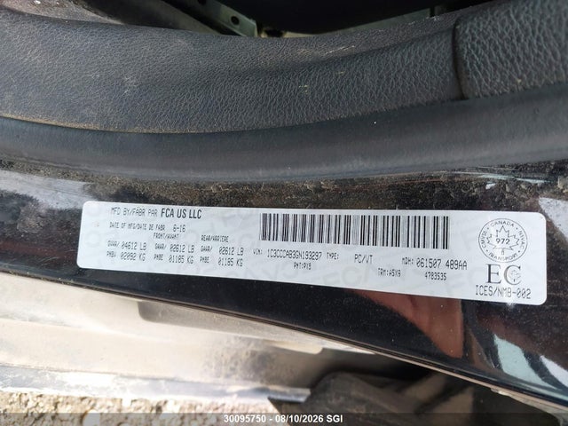 30095750 :رقم المزاد ، 1C3CCCAB3GN193297 vin ، 2016 Chrysler 200 Limited مزاد بيع