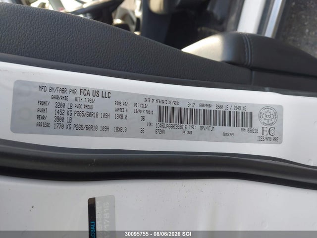 Dodge Durango Sxt 2017 1C4RDJAG6HC833616 Image 9