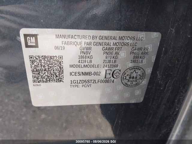 Chevrolet MALIBU LT 2020 1G1ZD5ST2LF000074 Image 9