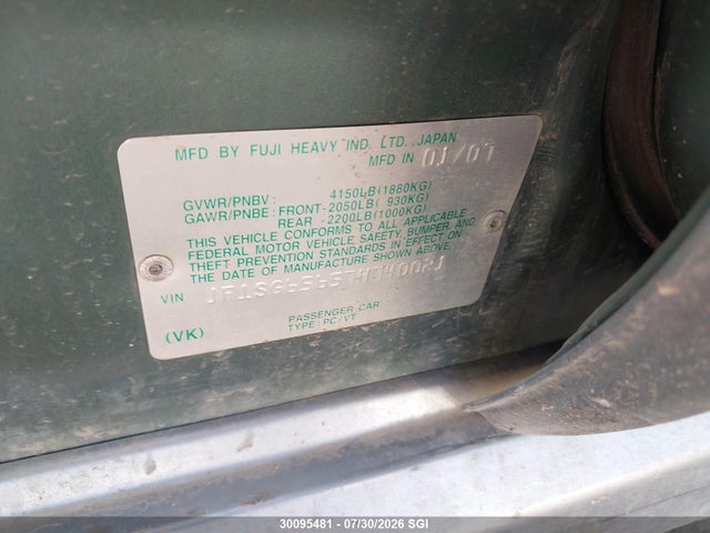 Продаж на аукціоні авто 2007 Subaru Forester 2.5x Premium, vin: JF1SG65657H740021, номер лоту: 30095481