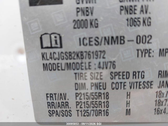 Auction sale of the 2019 Buick Encore Essence, vin: KL4CJGSB2KB761972, lot number: 30095853