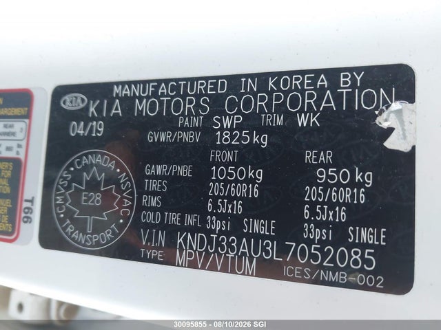 Aukcja sprzedaży 2020 Kia Soul Ex, vin: KNDJ33AU3L7052085, numer aukcji: 30095855