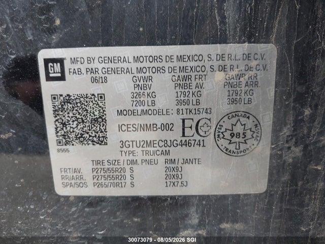 GMC Sierra K1500 Sle 2018 3GTU2MEC8JG446741 Image 9