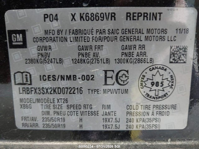 Buick Envision Premium 2019 LRBFX3SX2KD072216 Image 9