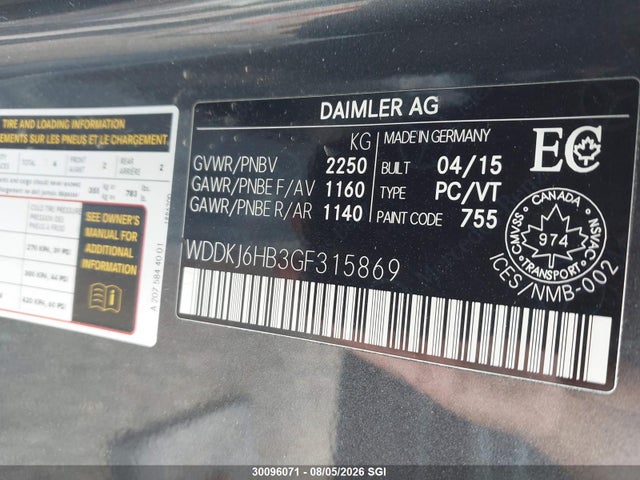 Aukcja sprzedaży 2016 Mercedes-benz E 400 4matic, vin: WDDKJ6HB3GF315869, numer aukcji: 30096071