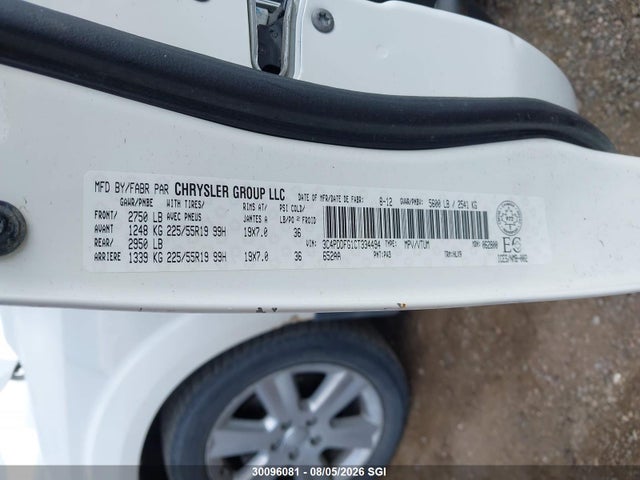 30096081 :رقم المزاد ، 3C4PDDFG1CT334494 vin ، 2012 Dodge Journey R/t مزاد بيع