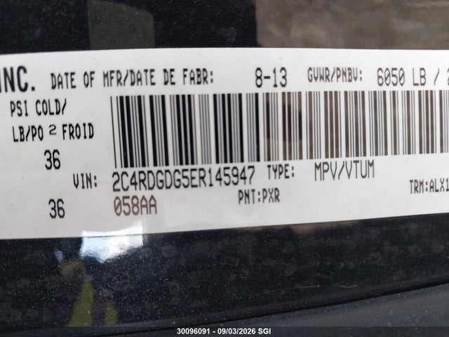 Aukcja sprzedaży 2014 Dodge Grand Caravan Crew, vin: 2C4RDGDG5ER145947, numer aukcji: 30096091