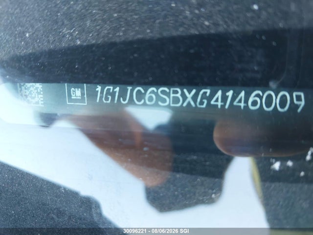 Продаж на аукціоні авто 2016 Chevrolet Sonic Lt, vin: 1G1JC6SBXG4146009, номер лоту: 30096221