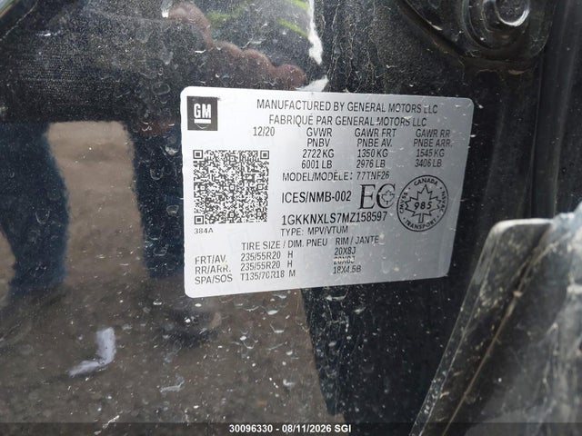 Продаж на аукціоні авто 2021 Gmc Acadia Denali, vin: 1GKKNXLS7MZ158597, номер лоту: 30096330