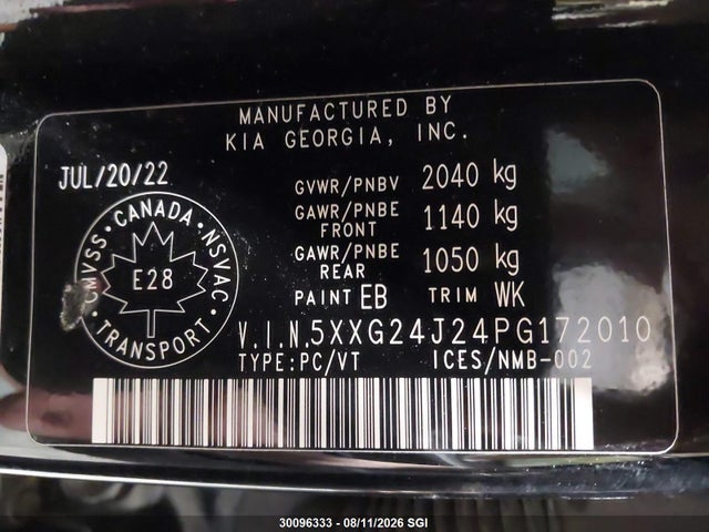 2023 Kia K5 Lx მანქანა იყიდება აუქციონზე, vin: 5XXG24J24PG172010, აუქციონის ნომერი: 30096333