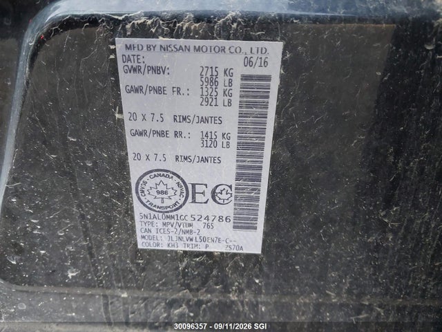 Продаж на аукціоні авто 2016 Infiniti Qx60, vin: 5N1AL0MM1GC524786, номер лоту: 30096357
