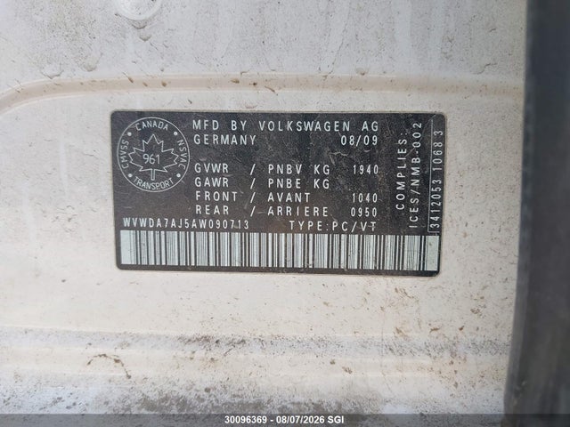 Продажа на аукционе авто 2010 Volkswagen Golf, vin: WVWDA7AJ5AW090713, номер лота: 30096369