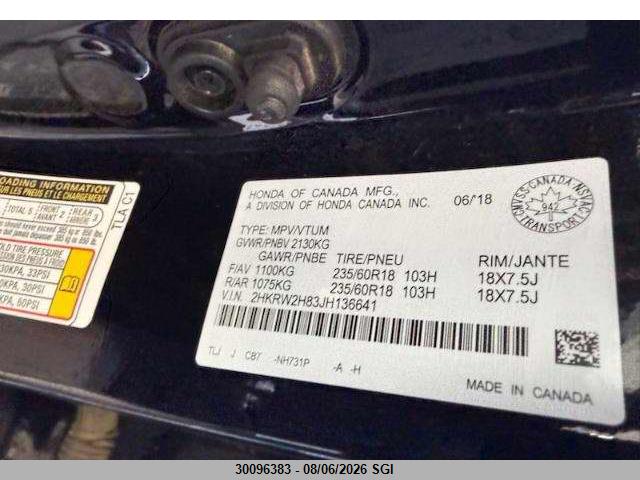 Honda CR-V EXL 2018 2HKRW2H83JH136641 Image 16