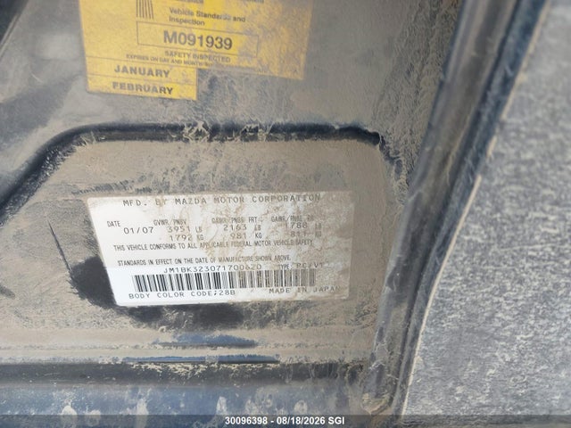 Aukcja sprzedaży 2007 Mazda 3 S, vin: JM1BK323071700620, numer aukcji: 30096398