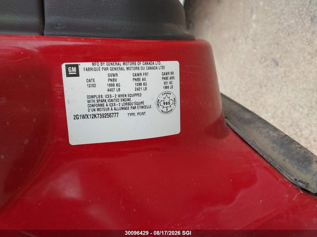 Продаж на аукціоні авто 2003 Chevrolet Monte Carlo Ss, vin: 2G1WX12K739256777, номер лоту: 30096429