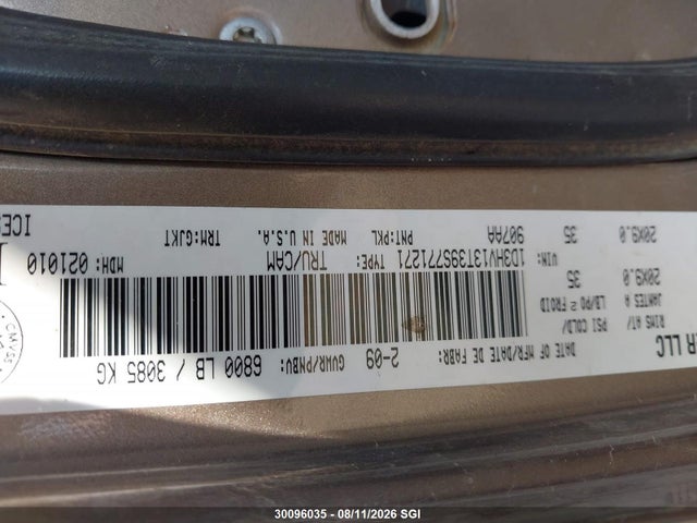 30096035 :رقم المزاد ، 1D3HV13T39S771271 vin ، 2009 Dodge Ram 1500 مزاد بيع