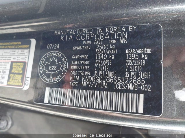 KIA SORENTO EX 2025 KNDRGDJG6S5322685 Image 9