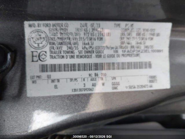 Продажа на аукционе авто 2014 Ford Focus Se, vin: 1FADP3K23EL100991, номер лота: 30096520