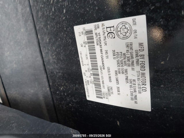 Ford Explorer Limited 2015 1FM5K8F86FGA94909 Image 9