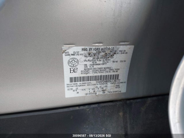 Продаж на аукціоні авто 2013 Ford Taurus Sel, vin: 1FAHP2H80DG128777, номер лоту: 30096587