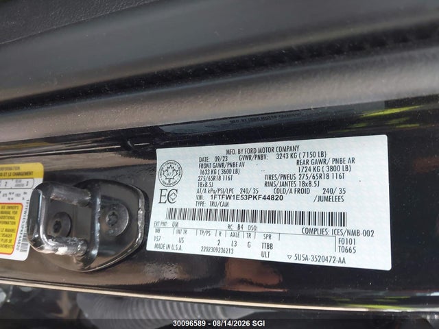 Ford F150 Supercrew 2023 1FTFW1E53PKF44820 Image 9