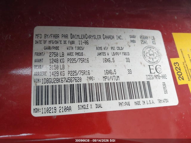 Aukcja sprzedaży 2007 Dodge Nitro Sxt, vin: 1D8GU28K67W567620, numer aukcji: 30096638