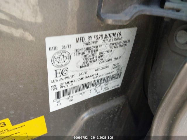 Aukcja sprzedaży 2013 Ford Edge Sel, vin: 2FMDK4JC4DBA53764, numer aukcji: 30093752