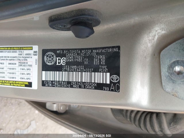 Продаж на аукціоні авто 2010 Toyota Corolla S/le/xle, vin: 2T1BU4EE6AC243327, номер лоту: 30094406