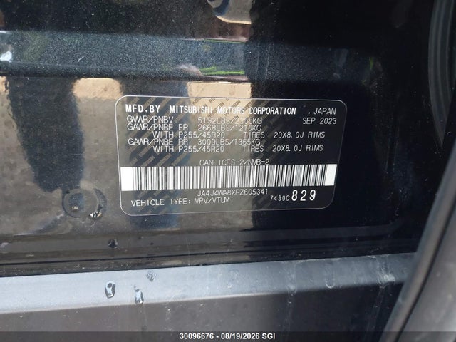 JA4J4WA8XRZ605341 Mitsubishi Outlander Sel/platinum Edition
