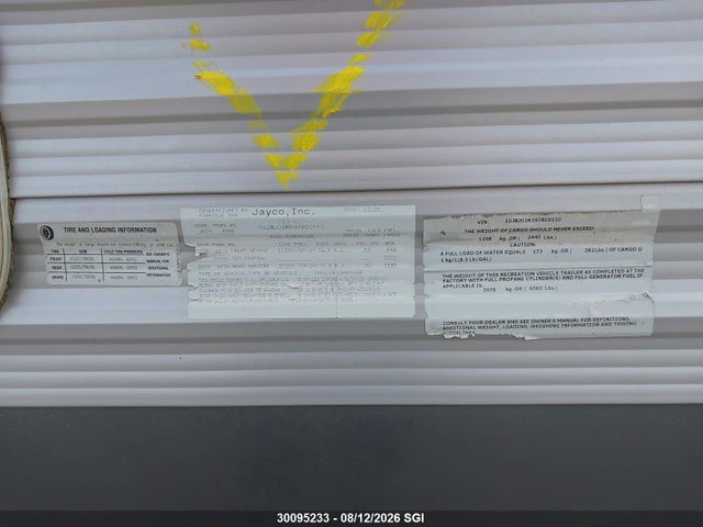 Aukcja sprzedaży 2009 Jayco Jay Flight, vin: 1UJBJ02R5978C0110, numer aukcji: 30095233