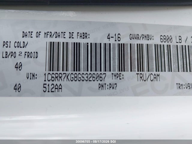 RAM 1500 St 2016 1C6RR7KG8GS326067 Image 9
