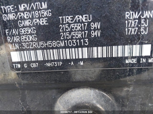 Продаж на аукціоні авто 2016 Honda Hr-v Ex, vin: 3CZRU5H58GM103113, номер лоту: 30096717