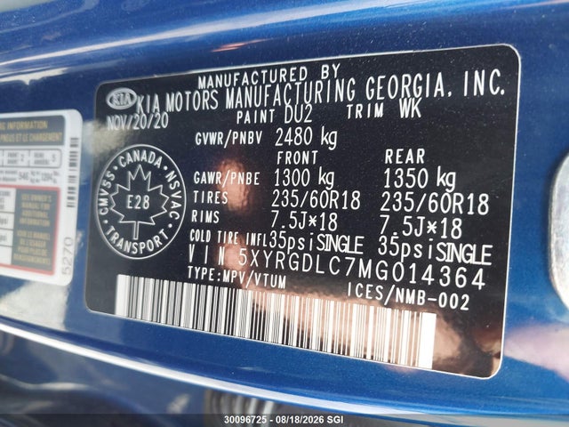 KIA SORENTO LX 2021 5XYRGDLC7MG014364 Image 9
