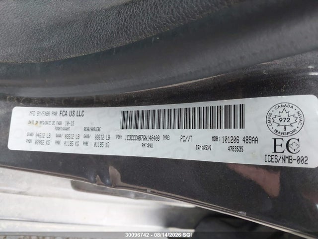 30096742 :رقم المزاد ، 1C3CCCAB7GN140408 vin ، 2016 Chrysler 200 Limited مزاد بيع