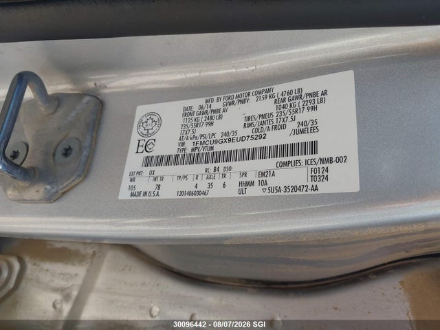 Ford ESCAPE SE 2014 1FMCU9GX9EUD75292 Image 9