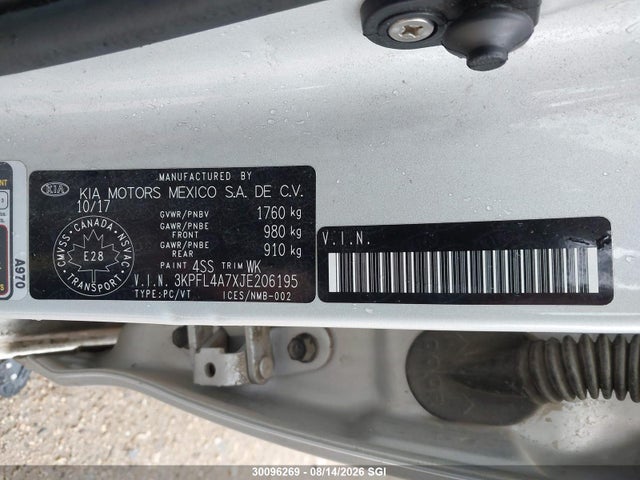 Продаж на аукціоні авто 2018 Kia Forte Lx/s, vin: 3KPFL4A7XJE206195, номер лоту: 30096269