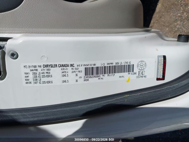 2013 Dodge Grand Caravan Se მანქანა იყიდება აუქციონზე, vin: 2C4RDGBG2DR668845, აუქციონის ნომერი: 30096850