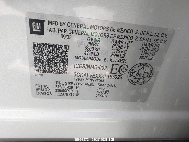 3GKALVEXXKL185635 GMC Terrain Slt