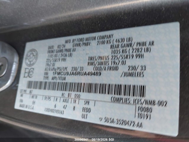 Ford Escape Platinum 2024 1FMCU9JA6RUA49489 Image 9