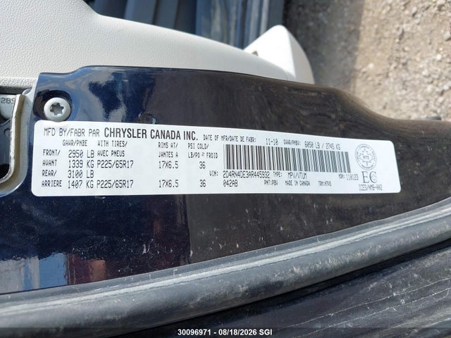 2010 Dodge Grand Caravan Se მანქანა იყიდება აუქციონზე, vin: 2D4RN4DE3AR445932, აუქციონის ნომერი: 30096971