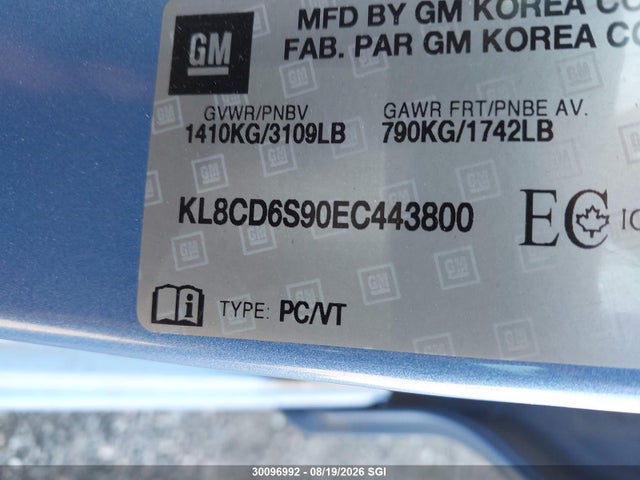 Chevrolet SPARK 1LT 2014 KL8CD6S90EC443800 Image 9