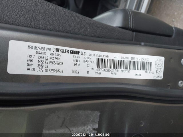 Продажа на аукционе авто 2011 Dodge Durango Express, vin: 1D4RE2GG4BC682425, номер лота: 30097043