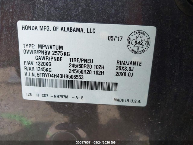 Acura Mdx Navi 2017 5FRYD4H43HB506553 Image 9