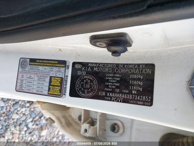 Aukcja sprzedaży 2011 Kia Rondo, vin: KNAHH8A6XB7342852, numer aukcji: 30094008