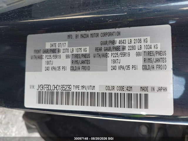 JM3KFBDL0H0185239 Mazda Cx-5 Grand Touring