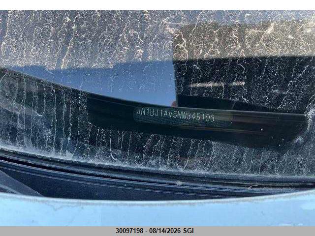 30097198 :رقم المزاد ، JN1BJ1AV5NW345103 vin ، 2022 Nissan Rogue Sport S مزاد بيع