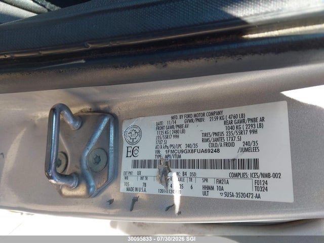 Ford ESCAPE SE 2015 1FMCU9GX8FUA69248 Image 9