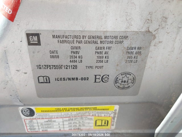 Продаж на аукціоні авто 2009 Chevrolet Malibu Hybrid, vin: 1G1ZF57559F121128, номер лоту: 30078303