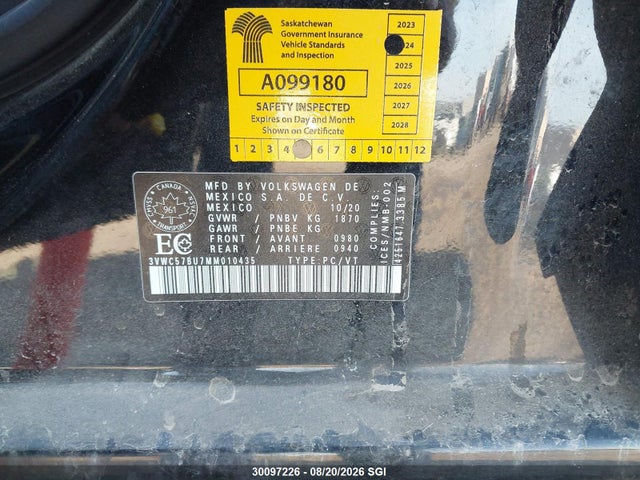 Aukcja sprzedaży 2021 Volkswagen Jetta S/se/r-line, vin: 3VWC57BU7MM010435, numer aukcji: 30097226