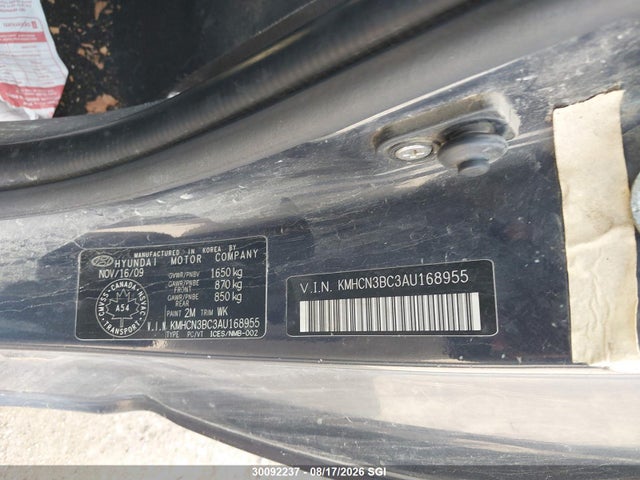 2010 Hyundai Accent Se მანქანა იყიდება აუქციონზე, vin: KMHCN3BC3AU168955, აუქციონის ნომერი: 30092237